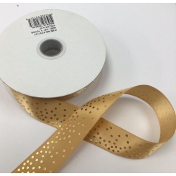 Satin Polka Dots Gold 7/8" 10yds.